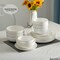 Perlaceo Luxurious Collection of White with Gold Rim Bone China Dinnerware Set - Lightweight and Durable - Service for 4 or 8, Including Dinner Plates, Salad Plates, and Cereal or Soup Bowls